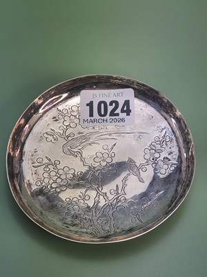 Lot 1024 - A small Shanghai silver dish worked with birds...