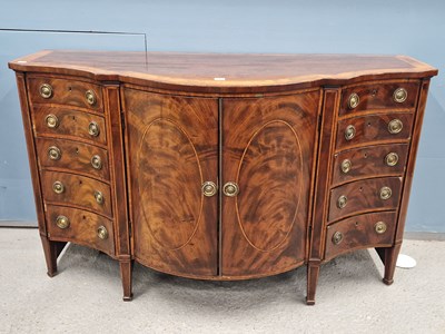Lot 1063 - A 19th century satin wood banded mahogany...