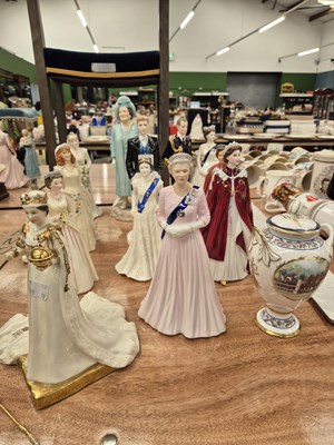 Lot 503 - Eleven Doulton and other figures of Queen...