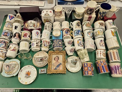 Lot 540 - Royal commemorative mugs and cups together...