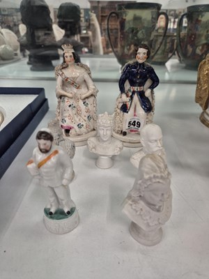 Lot 549 - A pair of Staffordshire figures of Queen...