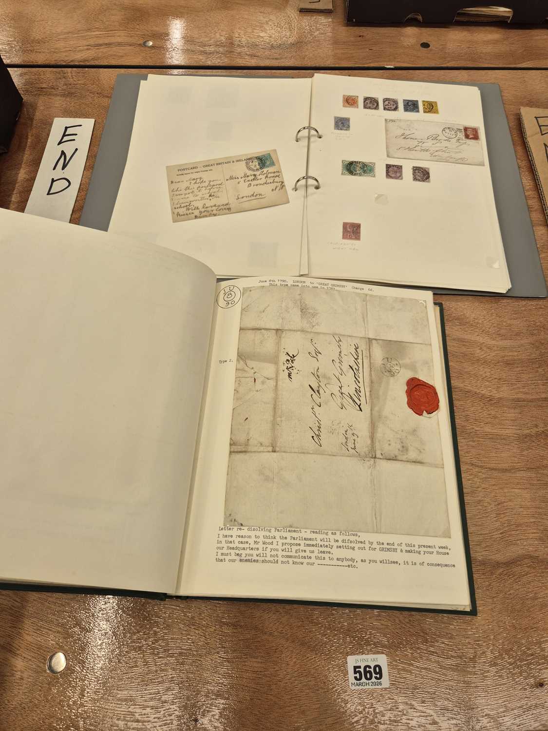 Lot 569 - An album of postmarked letters, mainly early