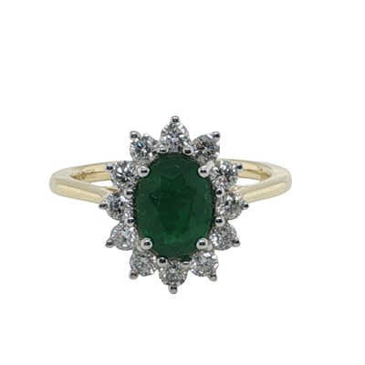 Lot 1108 - 18ct yellow and white gold cluster ring set...