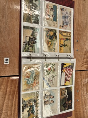Lot 582 - A folder of early 20th century post cards...
