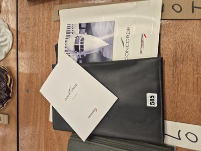 Lot 585 - A grey leather folder of Concorde flight...