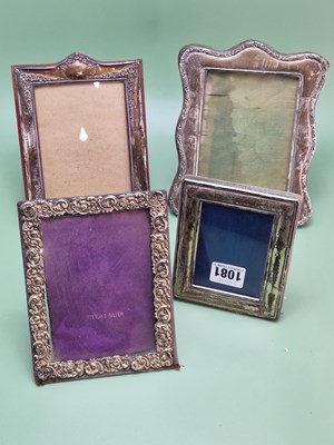 Lot 1081 - Four various silver mounted photograph frames,...