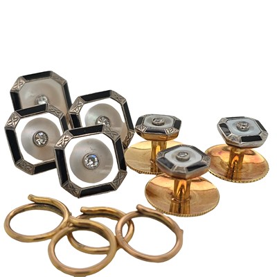 Lot 1133 - A part gent's dress set comprising a pair of...