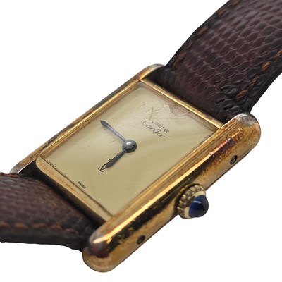 Lot 1135 - A vintage Must de Cartier Tank watch.