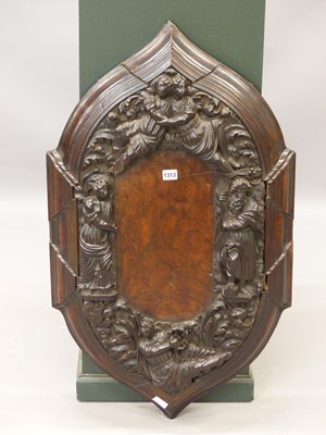 Lot 1313 - A 19th century mahogany wall panel, the plain...