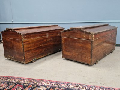 Lot 1322 - A pair of bespoke antique mahogany sarcophagus...