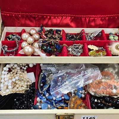 Lot 1145 - Silver and costume jewellery: vintage silver,...