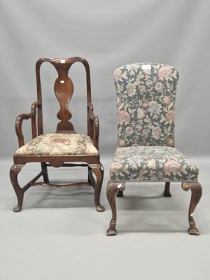 Lot 1337 - A 19th century mahogany elbow chair with a...