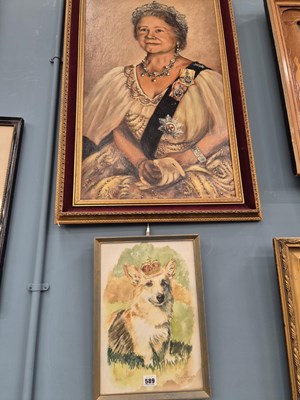 Lot 589 - Oil portraits of Queen Elizabeth II and of the...