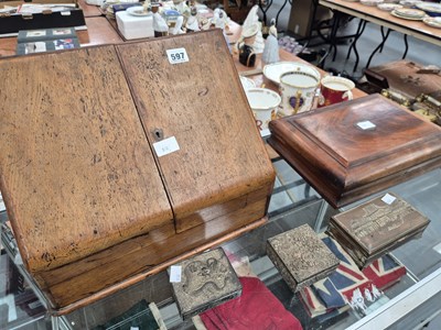 Lot 597 - A Victorian mahogany stationery box, a...