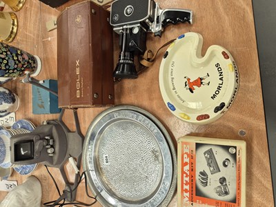Lot 604 - A leather cased Bolex cine camera, a splicing...