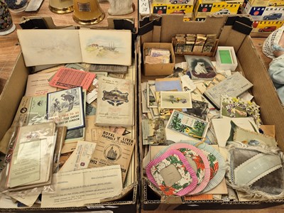 Lot 605 - Ration books, travel tickets, menus, post...