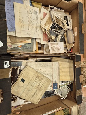 Lot 607 - Photographs, legal documents, magazines, hand...