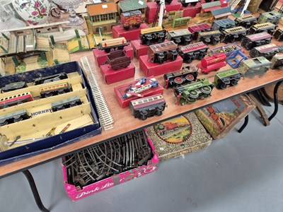 Lot 608 - Hornby clock work 0 guage locomotives, rolling...