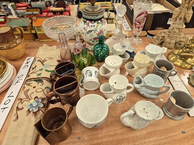 Lot 619 - A collection of shaving mugs, a table lamp, a...
