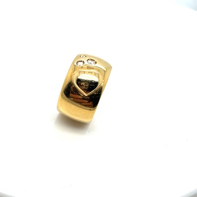 Lot 1162 - Italian gold wide cigar-band ring, flush set...