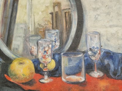 Lot 6 - A group of eight large decorative oil /acrylic...