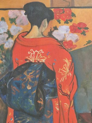 Lot 6 - A group of eight large decorative oil /acrylic...