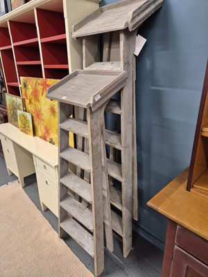 Lot 8 - Two painted decorators' ladders H 135 and H 175cm