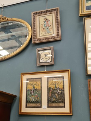 Lot 12 - Two antique Indo-Persian hand-painted text...