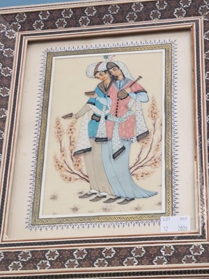 Lot 12 - Two antique Indo-Persian hand-painted text...