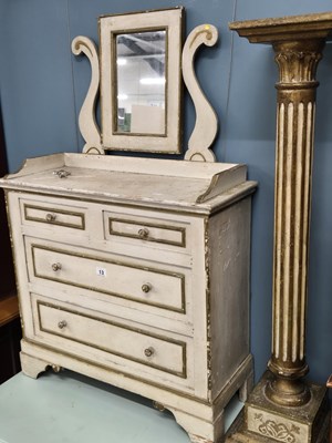 Lot 13 - A small painted dressing chest and gilt wood H...