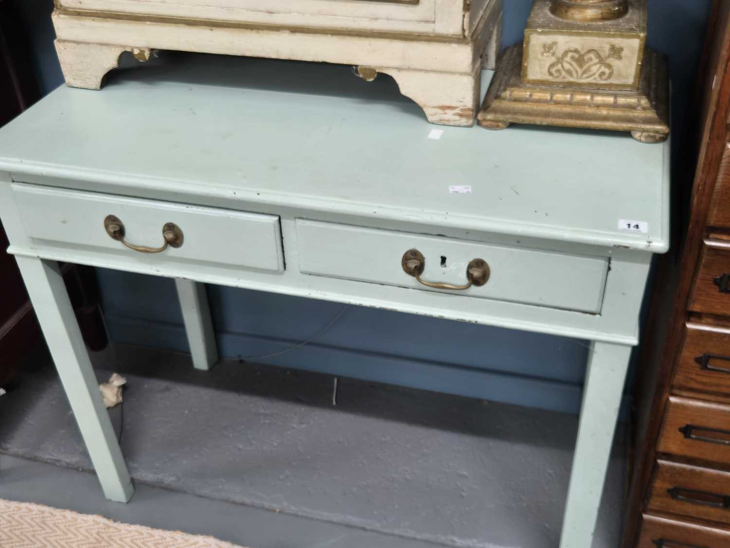 Lot 14 - A George III mahogany side table with two...