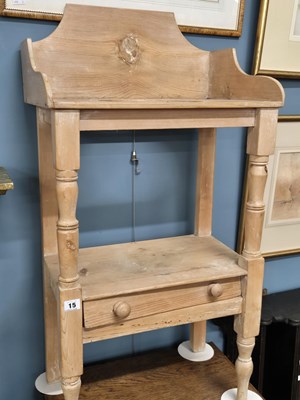 Lot 15 - A small Edwardian pine washstand, with a bowl...