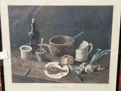 Lot 20 - A pair of 19th century prints, 'Penury' and...