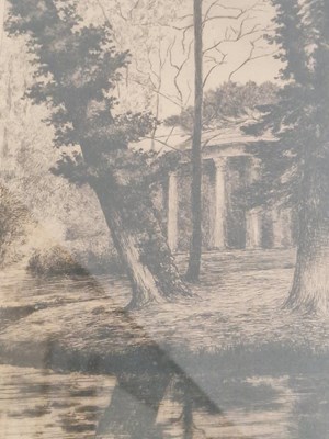Lot 23 - A good group of six monochrome etchings,...