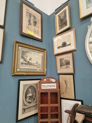 Lot 23 - A good group of six monochrome etchings,...