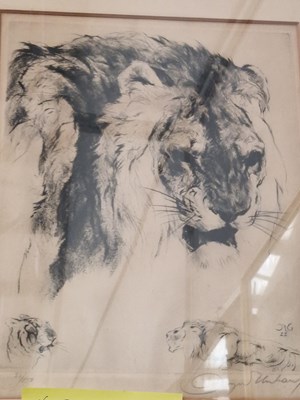 Lot 23 - A good group of six monochrome etchings,...