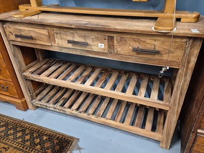 Lot 37 - A hardwood dresser/side table with two lower...