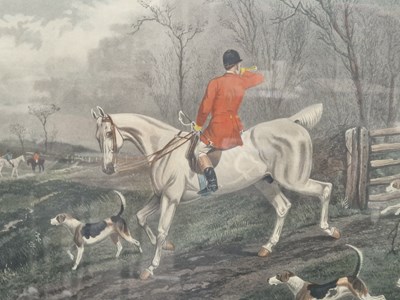 Lot 45 - A set of four antique hunting prints, a...