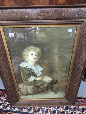 Lot 46 - An Edwardian oak-framed Pears print 'Bubbles'