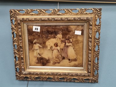 Lot 49 - An antique crystoleum picture. 25 x 19 cm