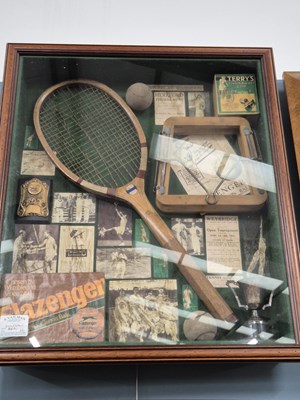 Lot 51 - A sporting gun display and a similar tennis...