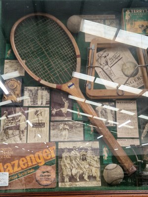 Lot 51 - A sporting gun display and a similar tennis...