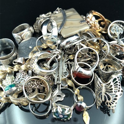 Lot 1172 - A quantity of assessed silver jewellery, some...