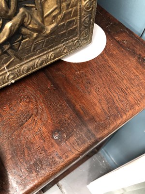 Lot 57 - A Georgian-style oak three-drawer dresser base...