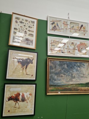 Lot 64 - Seven large decorative furnishing prints,...
