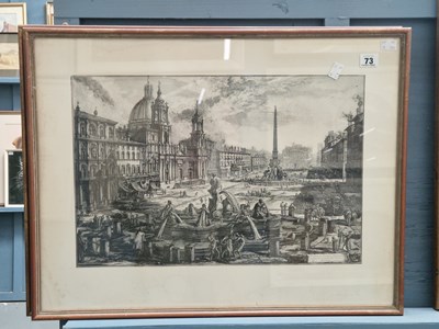 Lot 73 - Two large prints of Rome, after the antique