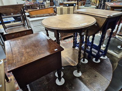 Lot 84 - A mahogany box commode, a small gateleg table ...