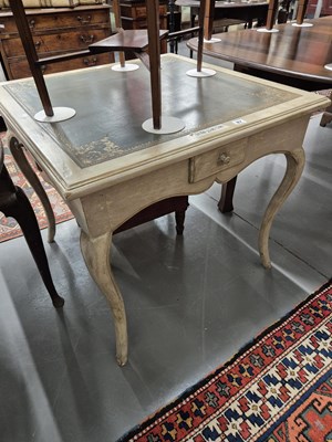 Lot 87 - A Georgian style painted games table with a...