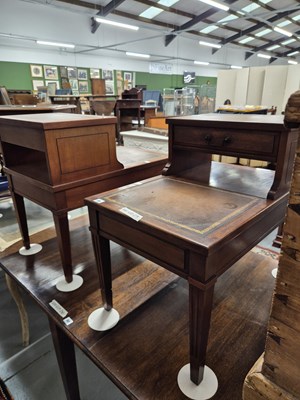 Lot 89 - A pair of Georgian style mahogany bedside...