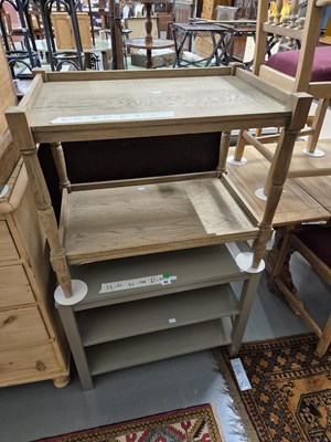 Lot 92 - A decorative painted three-tier stand and a...